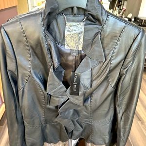 Black / WHITE Market NEW WITH TAGS BLACK Soft Leather jacket